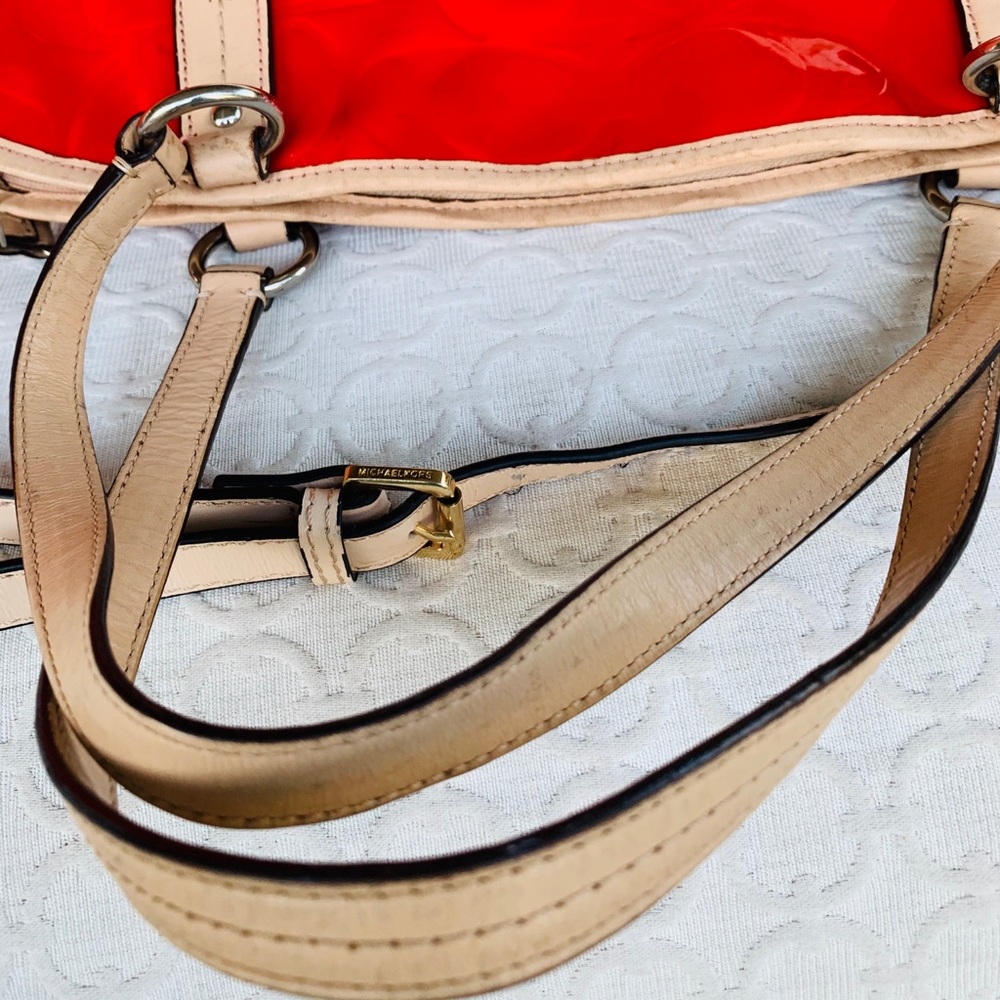 Coach Red Patent Embossed Large Satchel Bag - Picture 11 of 13